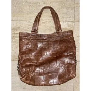 Dooney & Bourke Sara Brown Croc Embossed Leather Tote Hobo Shoulder‎ Bag Large thumbnail 2
