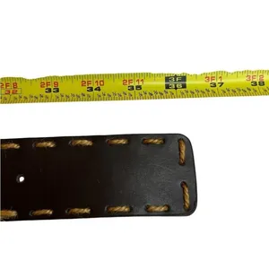 Western Cowgirl Grunge Black Infinity Stud Belt 36" Rope Stitch Hem S/M NWT thumbnail 3