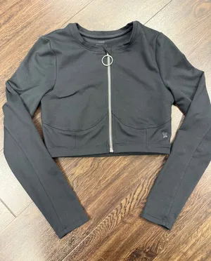 Good American Black Cropped Zip-Up‎ Jacket – Size 2 (Medium) thumbnail 1