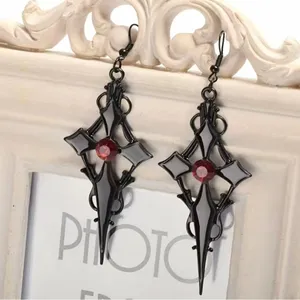 Retro Style Gothic Black Cross Earrings Funky Vintage Style Faux Fashion Jewelr thumbnail 11