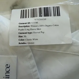 NWT Quince Women 100% Organic Cotton Poplin Long Sleeve Shirt Classic White XL thumbnail 3