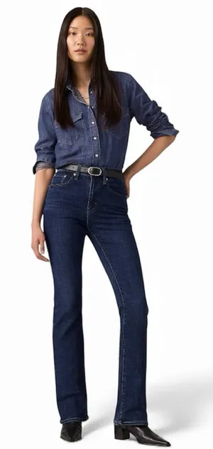 🔴🔵🟣⚪️Levi's Dark Blue Women's Boyfriend Jeans thumbnail 1