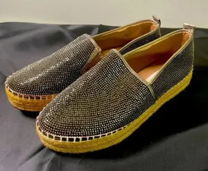 CLEARANCE Steve Madden Chopur-R Pewter Multi Espadrilles Size 6 Studded‎ GUC! thumbnail 1