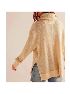 Free People We the Free Tommy Neutral Minimalistic Turtleneck size medium thumbnail 2