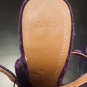NWT Velvet Platform Sandals with Bow Detail - Women 36 (6) - Purple thumbnail 8
