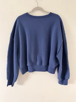 NWT Double Zero Boxy Neutral Lounge Navy Star Patch Crewneck size medium thumbnail 4