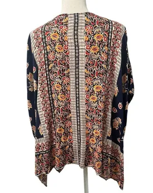 Angie Boho Paisley Open Front Dolman Sleeve Kimono Wrap Medium thumbnail 4