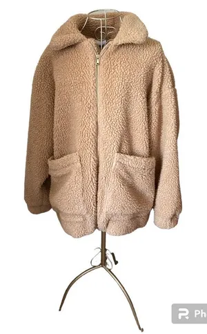 I AM GIA Teddy Jacket XS Camel Sherpa Zip Streetwear Coat Women thumbnail 1