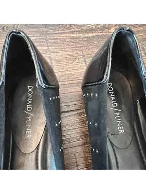 Donald Pliner Darren Black Suede Studded Flats Slip On Shoe Size‎ 7 EUC thumbnail 7