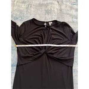 Asos Black Long Sleeve Front Twist Keyhole Opening Dress US Size 14 thumbnail 6
