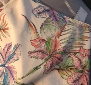 New- Medium off-white floral crêpe high neck halter top thumbnail 11