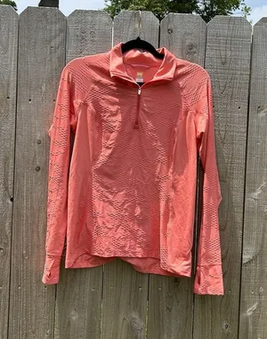 Lucy Sweatshirt Medium Pink 1/2 Zip Thumbholes Running‎ Long Sleeve Shirt thumbnail 1