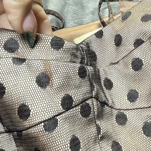 Fossil Polka Dot Tulle Mini Dress S Tan‎ Black Whimsigoth Homecoming Dark Fairy thumbnail 15