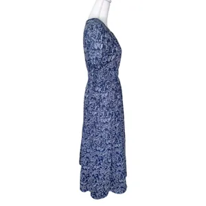Gal Meets Glam Giselle Navy Floral Bird Print Maxi Dress thumbnail 6