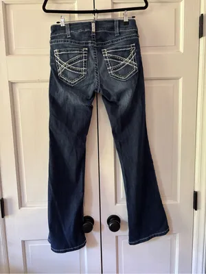 Ariat REAL Women’s Bootcut Jeans Size 29S Dark Wash Stretch Denim Western Flare thumbnail 7