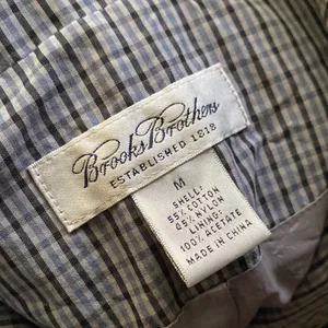 Vintage blue plaid long cotton blend trench coat, size medium thumbnail 2