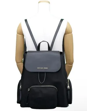 Michael Kors Abbey Large Nylon Backpack, Black New w/Tag Retail $398 thumbnail 1