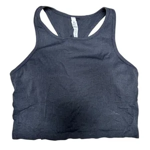 Lululemon Ebb to Street Cropped Racerback Tank Top Black‎ Women's Size 12 thumbnail 1