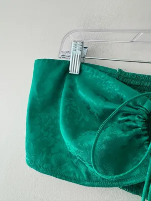 12th Tribe St.‎ Barths Emerald Jacquard Crop Top Emerald Green thumbnail 6