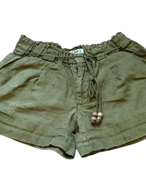 Old Navy 100% Linen Shorts Low Waist Olive Green Summer Beachy Coastal Size XS thumbnail 2