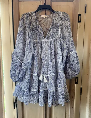 Blue and white mini dress thumbnail 1