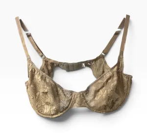 Vintage Victoria’s Secret brown lace unlined very sexy bra 38B thumbnail 1