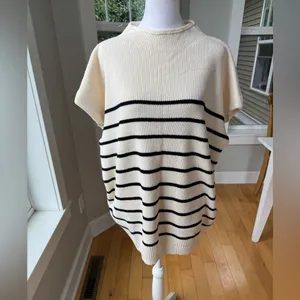 She + Sky Ivory Black Striped Run the Course Sleeveless Knit Top Size 1X NWT thumbnail 10