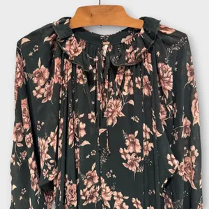 NEW FREE PEOPLE Feeling Groovy Floral-print Chiffon Maxi Dress Size Large thumbnail 12