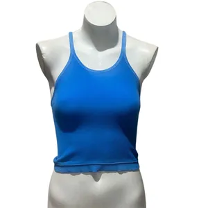 Free People Movement Women's Blue Ribbed Compression Crop Tank Top M thumbnail 2