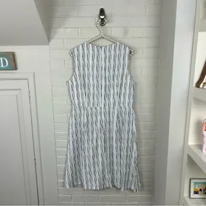 Calvin Klein White & Black Striped Drape Twist Front Dress Size 12 thumbnail 10