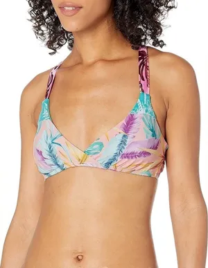 NWT Bar III Women's Over The Shoulder Bralette Bikini Swimsuit Top Size Medium thumbnail 1