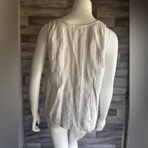 Free People Cream Sleeveless Tie-Front Tank Top thumbnail 6