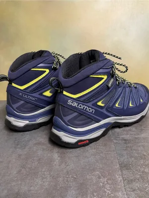 Salomon X Ultra Wide GTX Women's Wide Waterproof Hiking Boots Blue/Yellow Sz 10 thumbnail 11