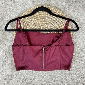 Lulu’s Satin Cowl Burgundy Tank Top Size S thumbnail 4