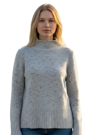 Madewell Gray Nep Merino Wool Blend Mock Neck Rib Knit Sweater Women’s Small Top thumbnail 1