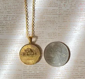 Handmade fully gold stainless steel celestial whimsical vintage moon necklace🌟 thumbnail 7