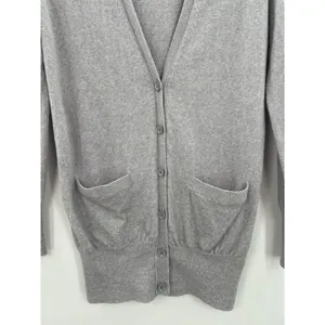 J.Crew Womens Gray 100%‎ Merino Wool V-Neck Button Front Cardigan Sweater Small thumbnail 3