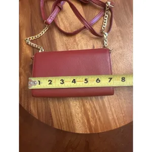Stella & Max Red Leather Crossbody, Clutch, Wallet Purse Removable Strap thumbnail 11