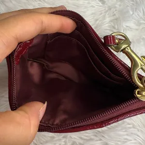 COACH Burgundy / red Signature Canvas Wristlet thumbnail 5