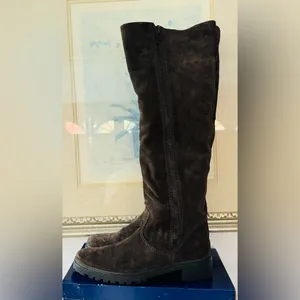 7 For All Mankind Over-the-Knee Suede Boots in Dark Brown thumbnail 7