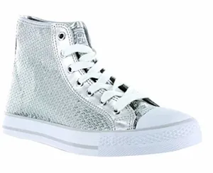 Gotta Flurt Women’s Silver Sequin Disco 2 Hi Top Sneakers Size 9 thumbnail 1