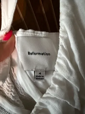 Reformation Balia Linen Dress White 4 thumbnail 6