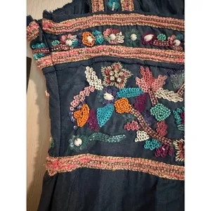 Boston Proper NWT Beaded Embroidered Boho Tencel Maxi Dress 2 thumbnail 6