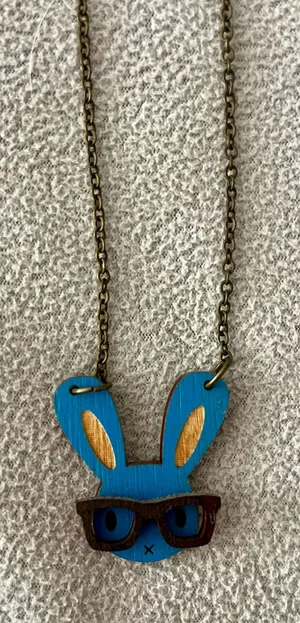 Rabbit necklace Blue thumbnail 1