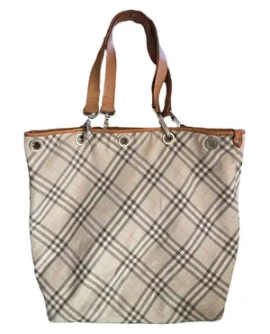 Burberry Blue Label Check Leather Trim Bucket Tote thumbnail 1