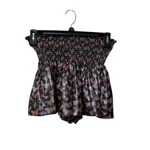 Queen of Sparkles Black Pink Holographic Butterfly Swing Shorts Size XS thumbnail 2