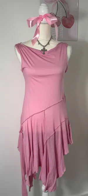 Free People Sing‎ Out Loud Tunic Top Dress Asymmetrical Pink New Womens S thumbnail 1