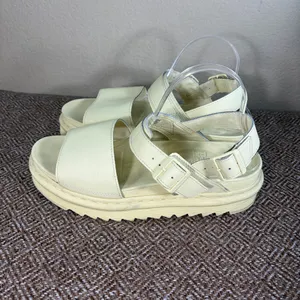 Dr Martens Voss Mono Women's Light Yellow Leather Sandals size US 11L Preppy GUC thumbnail 3
