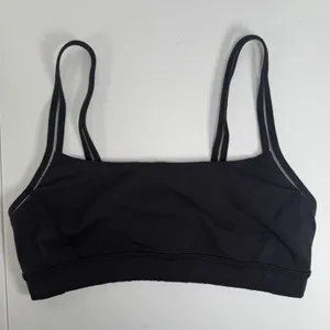Lululemon Size 6 Straight Up Sports Bra Black Luxtreme Wicking Stretch Yoga Logo thumbnail 4