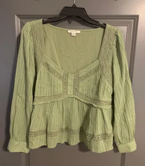 Outfitters Green BabyDoll Top thumbnail 1